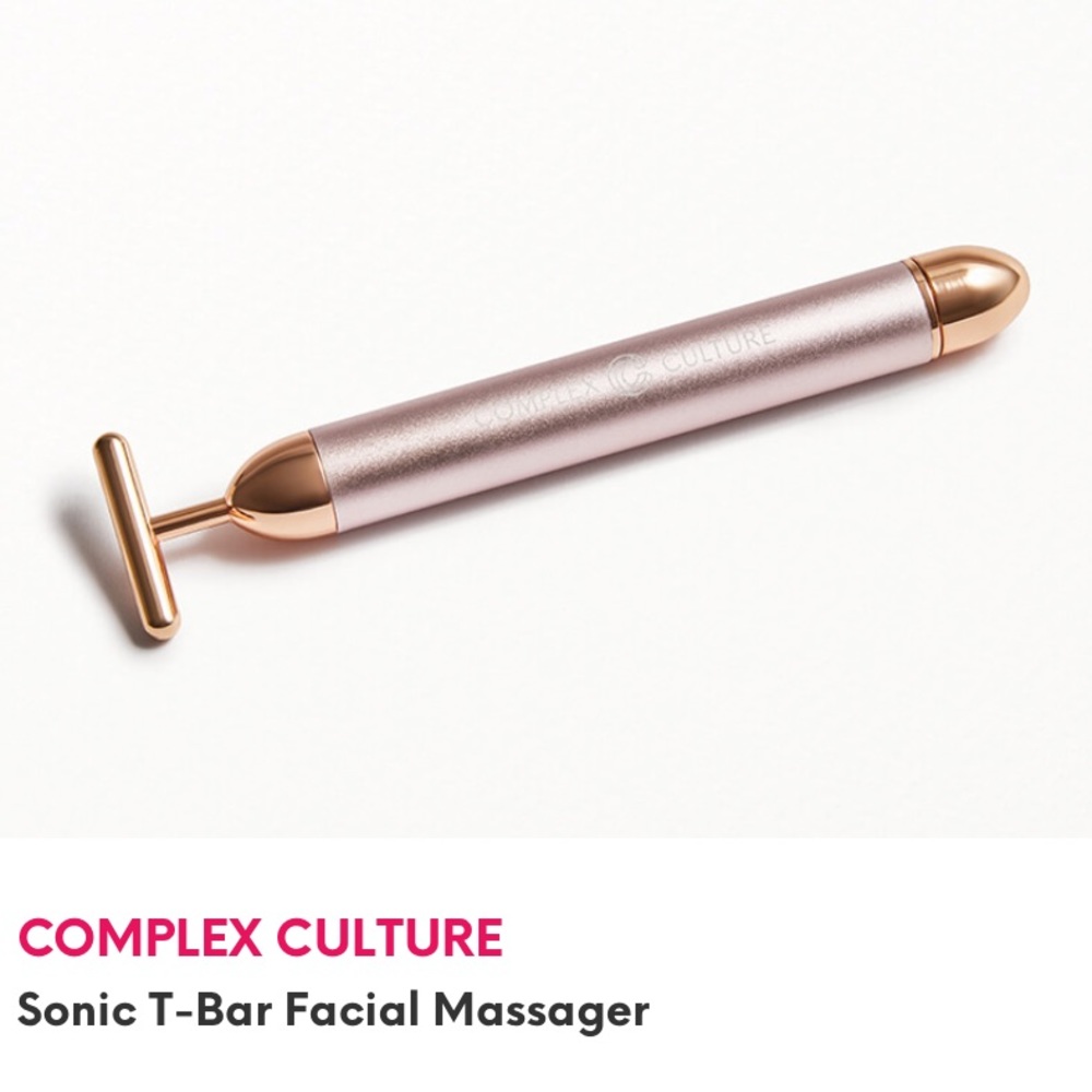 COMPLEX CULTURE Sonic T-Bar Facial Massager Skincare Tool NWT